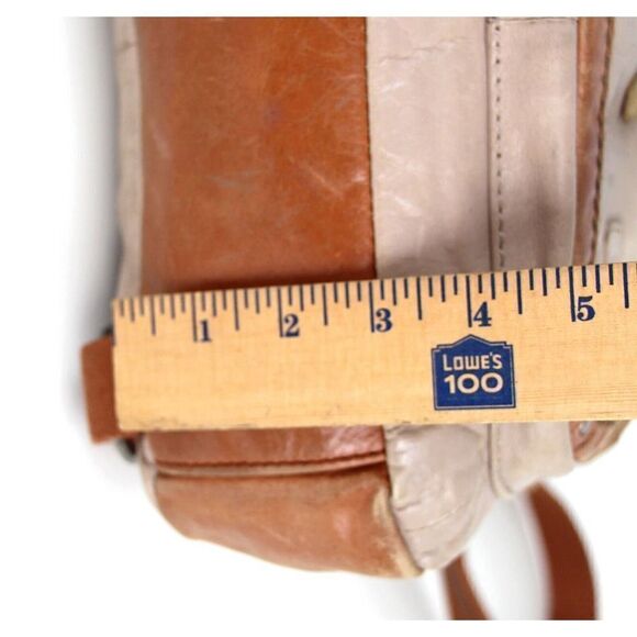 THE SAK BEIGE BROWN GENUINE LEATHER CONVERTIBLE BACKPACK SHOULDER BAG X-BODY - Picture 14 of 16